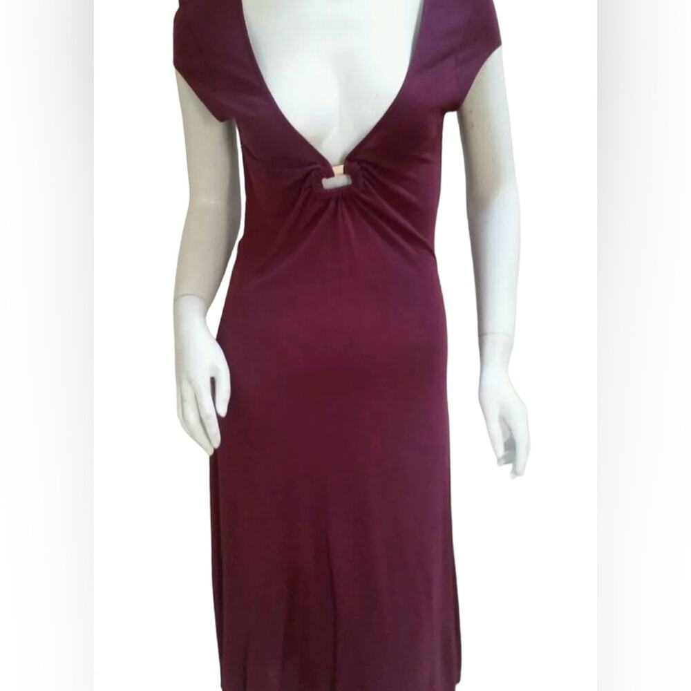 NWT HEIDI KLEIN ‘Delano’ Dress, Midi w Cutouts, Plum, Cabernet Burgundy S Medium